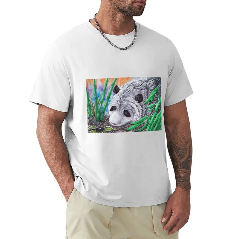 남성용 애니메이션 판다 티셔츠, 빠른 건조, 여름 상의, 땀 반팔 티, 겨울