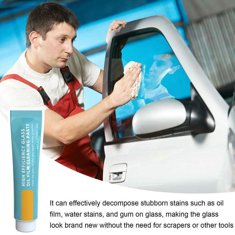 Car Glass Oil Film Cleaner, Auto Glass Cleaner Cream, Limpador de pára-brisa, Removedor de pasta para manchas de água, pára-brisa, 20g