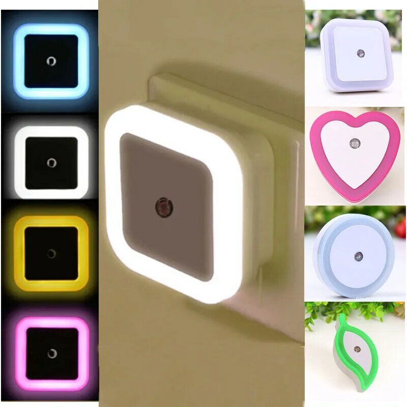 Mini Cute Wall Plug-in LED Night Light Auto Sensor Bedside Lamp For Bedroom Kid's Room Hallway Corridor Stairs EU Plug