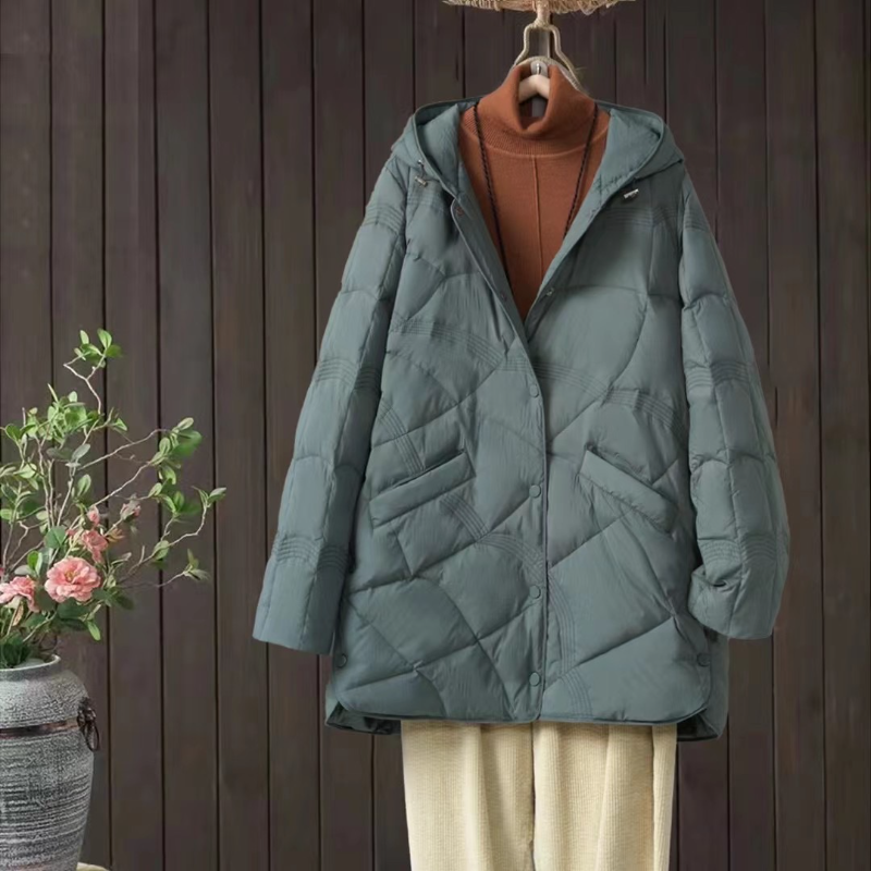 Abrigo ultraligero de plumón de pato para mujer, chaqueta ultraligera x-long con capucha, 4XL talla grande, novedad de invierno, 90%