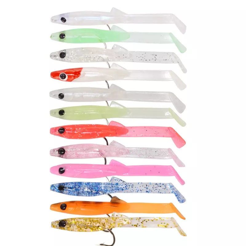 Afishlure Raglou 55mm 10ps Soft Lure Silicone Fishing Trolling Artificial Bait Spinning Sea Fishing Sandeels
