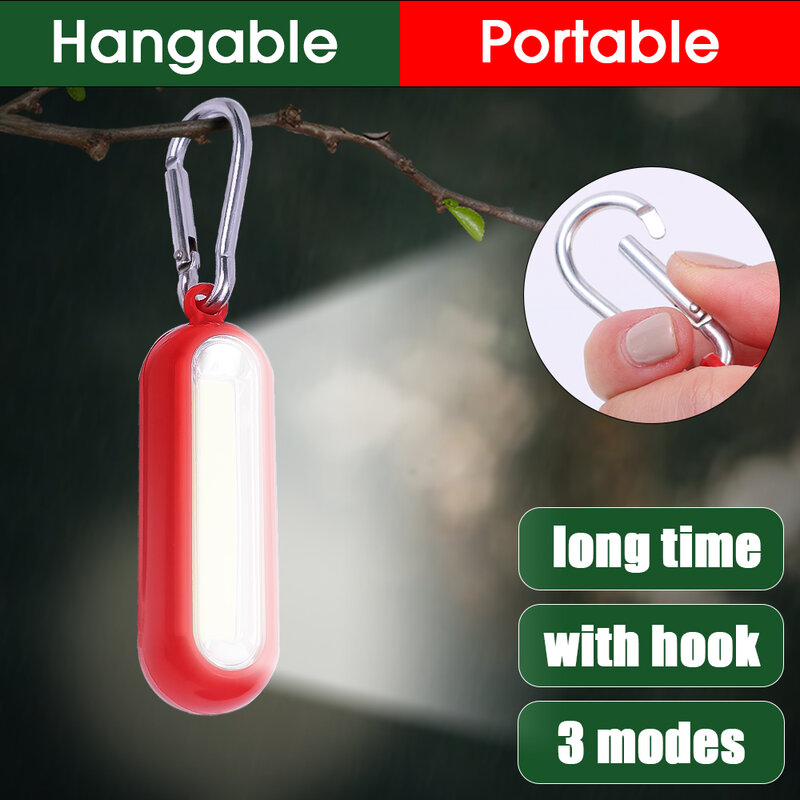 Portachiavi portatile a LED Light COB Mini Pocket Tactical 3 modalità torcia elettrica alimentata a batteria lanterne per lampada da pesca da campeggio all'aperto