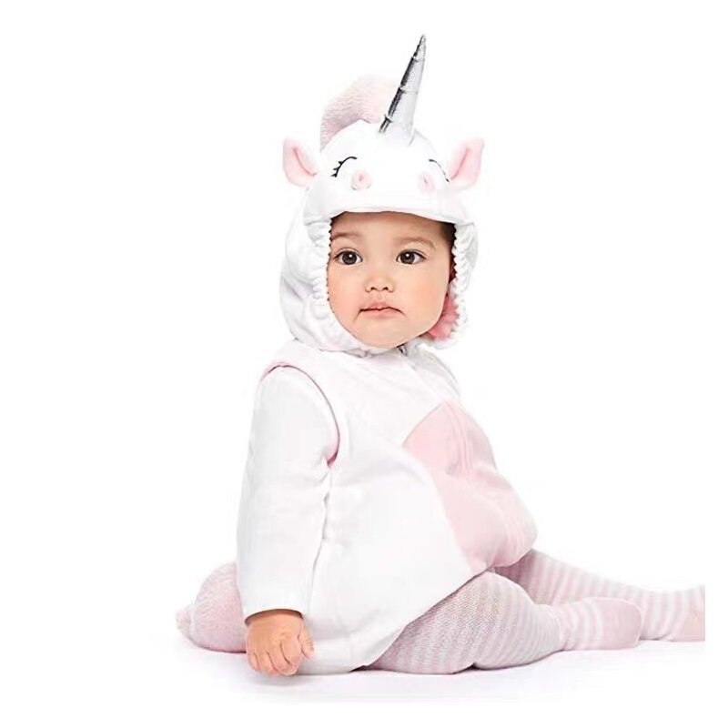 Baju Gaya Unicorn Bayi Halloween Natal Baju Monyet Bulu Binatang Anak Jumpsuit Gaun Cosplay Set Gratis Ongkir Tanpa Lengan