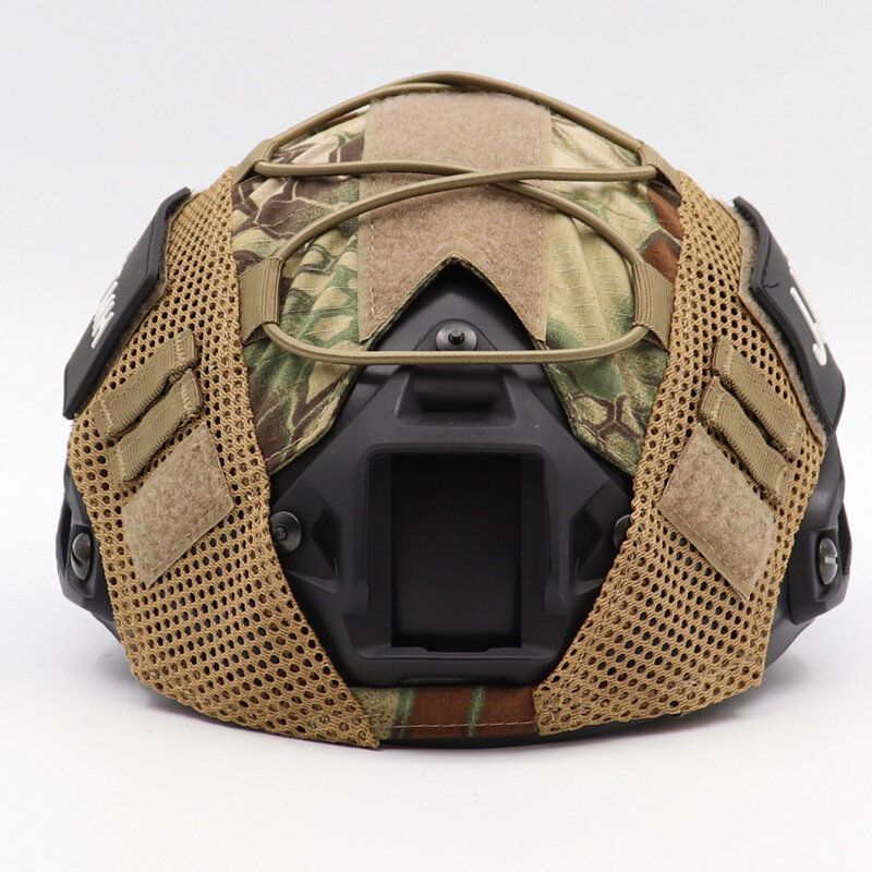 ยุทธวิธีทหาร Fast Helmet ครอบคลุม Camouflage ผ้า Airsoft หน้ากากเพ้นท์บอลยิงหมวกกันน็อกอุปกรณ์สำหรับหมวกนิรภัย FAST เกียร์