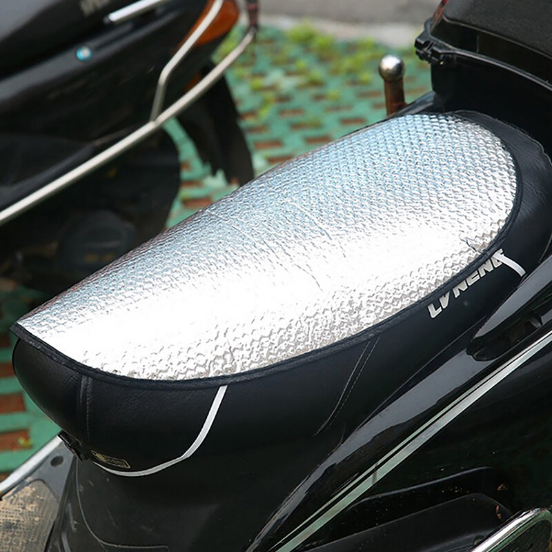 غطاء مقعد دراجة نارية عالمي مقاوم للماء ، غطاء واقي من الشمس ، منع التشمس في المقعد ، وسادة شمسية للسكوتر ، عزل حراري ، حماية وسادة وسادة