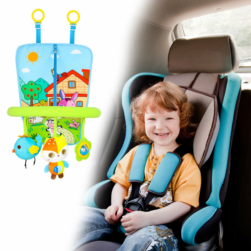 赤ちゃんと子供のための音と人形のキックとプレイベビーカーアクセサリー,幼児のためのアクティビティアーチを備えた車のシートのおもちゃ