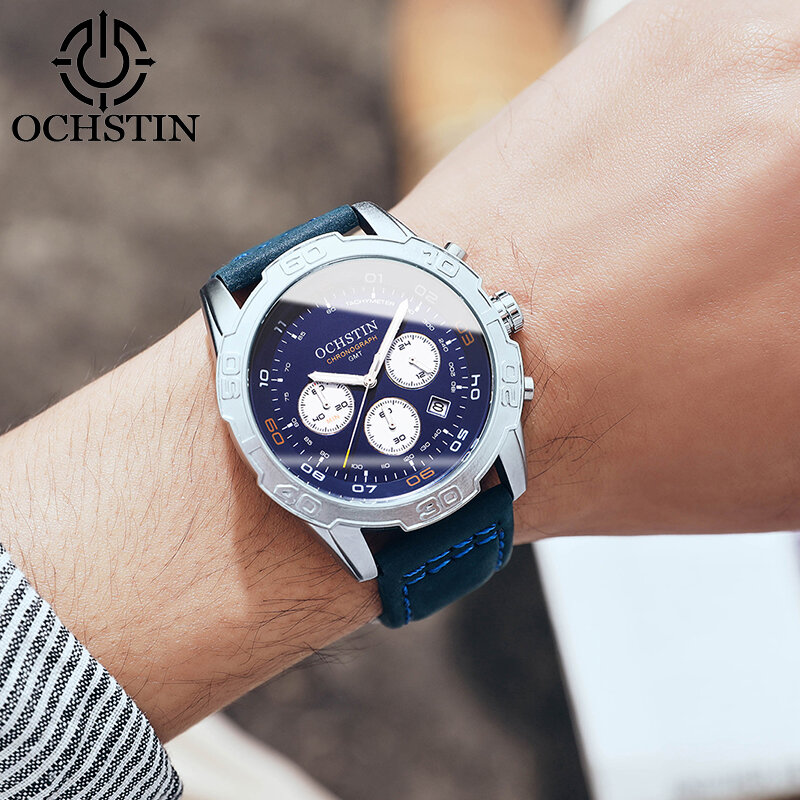 Ochstin-男性用多機能クォーツ時計,pilotシリーズ,防水,レジャー,動きのあるファッション,2022, 2024