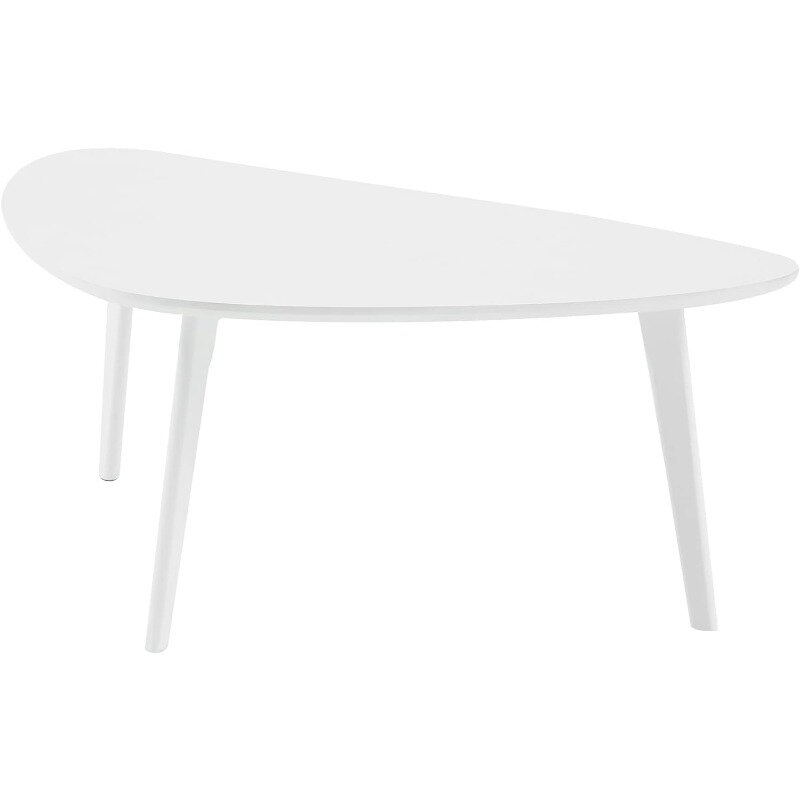 Petite table basse naren bois moderne du milieu du siècle, style rétro minimaliste chic pour salon, bois naturel Bergame
