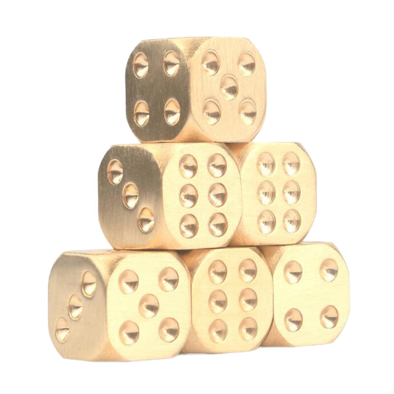 Dados de Metal dorados de 6 caras, punto de rol de esquina redonda D6, juego de dados, accesorios de juego de mesa Mahjong DIY para Club Bar beber, 1 ud.