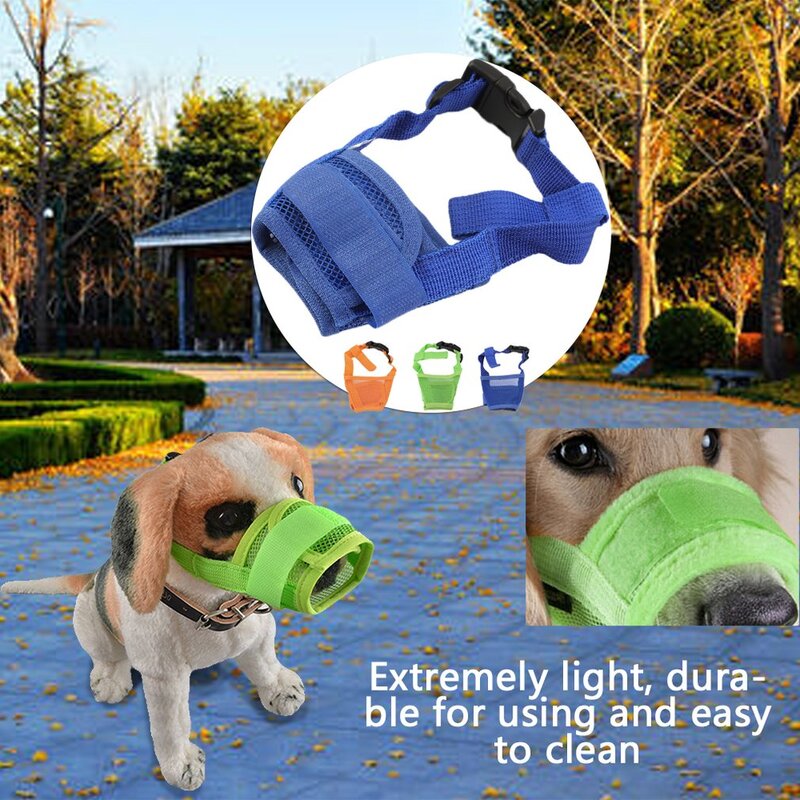 Nylon Puppy Dog Pet Mouth Bound Device Mask sicurezza regolabile museruola traspirante Stop mordere Anti Bark Bite Mesh cani di piccola taglia