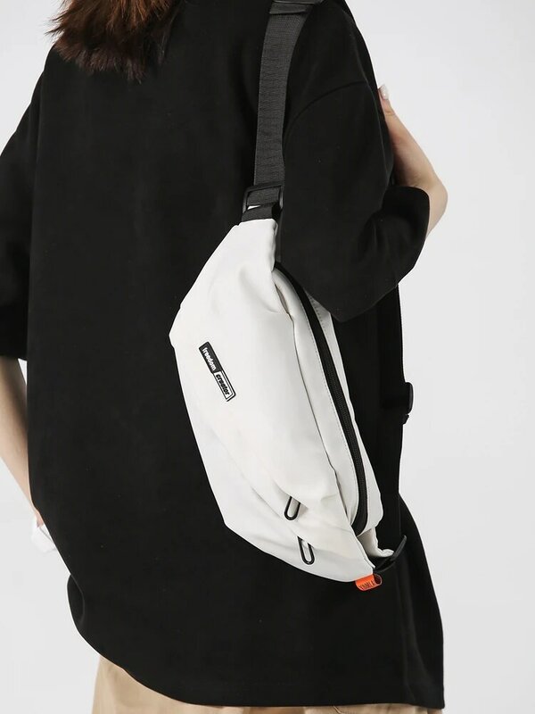 Sac de poitrine en nylon unisexe, sac à bandoulière portable, nouveau design de lettre personnalisé, initié à la mode, voyage et vacances, simple, 2023