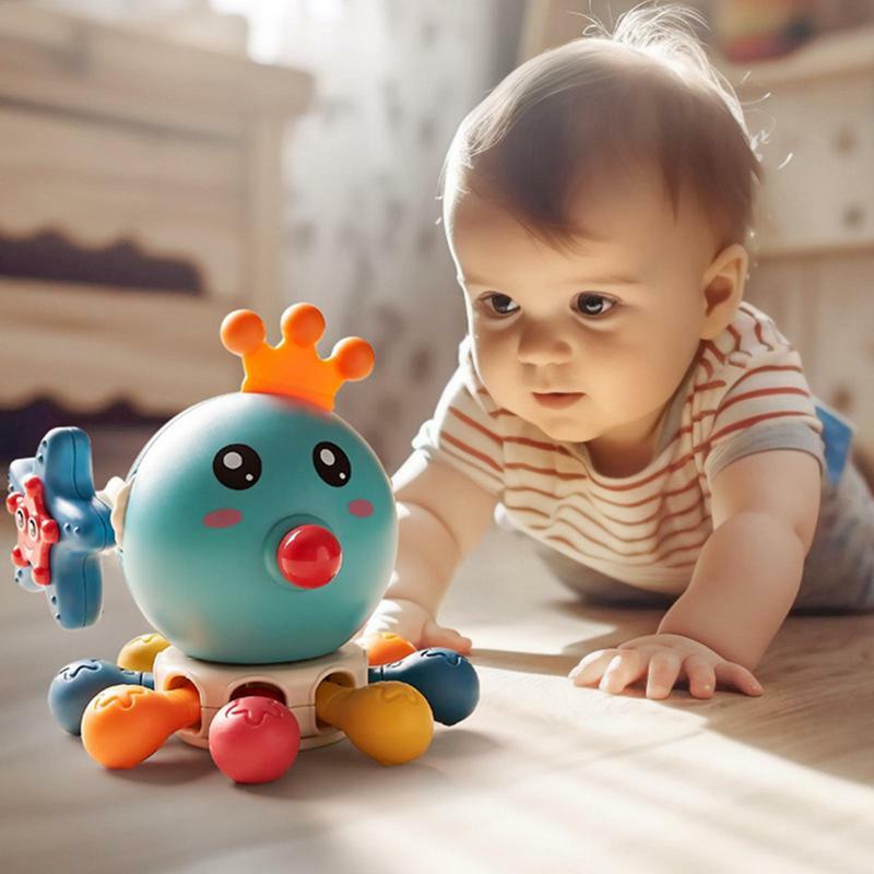 Детские Жевательные игрушки, обучающие игрушки-осьминоги со звуком для прорезывания зубов, красочные мягкие Аксессуары для раннего развития, милые мягкие игрушки