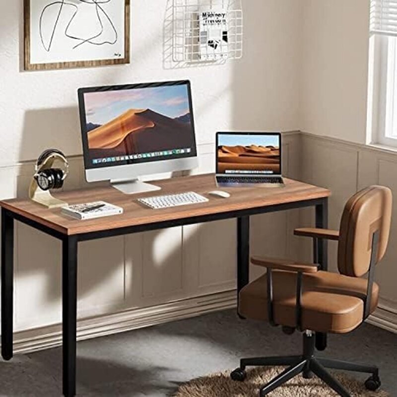 가정용 워크 스테이션용 대형 컴퓨터 책상 테이블, 사무실 책상 쓰기, 넓은 금속 견고한 프레임, 36x72 인치