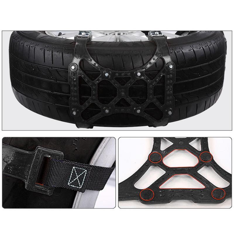 Car Tire Chains Winter Snow Anti-Skid Tyre Cable Ties Auto Outdoor Snow Tire Tyre Chain With Strong Grip Emergency Accessories