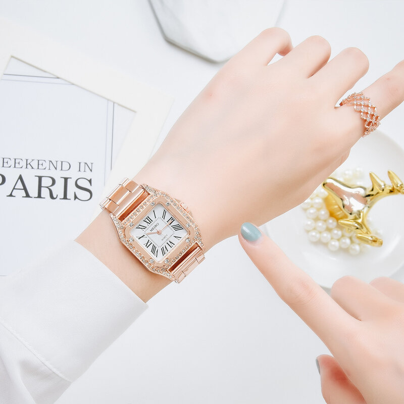 Relógio de pulso feminino elegante clássico moda lindo pulseira relógio para senhora