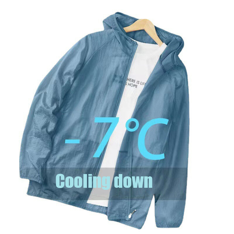 Manteau à capuche ultra-mince pour hommes, vestes de pêche, vêtements de glace élastiques, protection solaire, sports de plein air, été