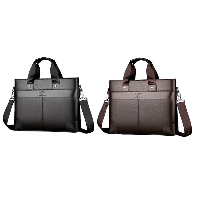 Брендовый деловой мужской портфель LINGZHIDAISHU, мужская сумка для ноутбука из искусственной кожи, мужская сумка-мессенджер
