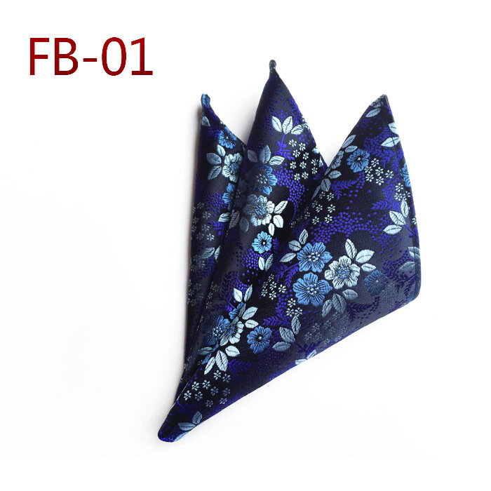 Fashion 25*25CM Polyester Plum Blossom Handkerchief Pocket Square for Man Party Casual Business Suit Accessories Wholesale