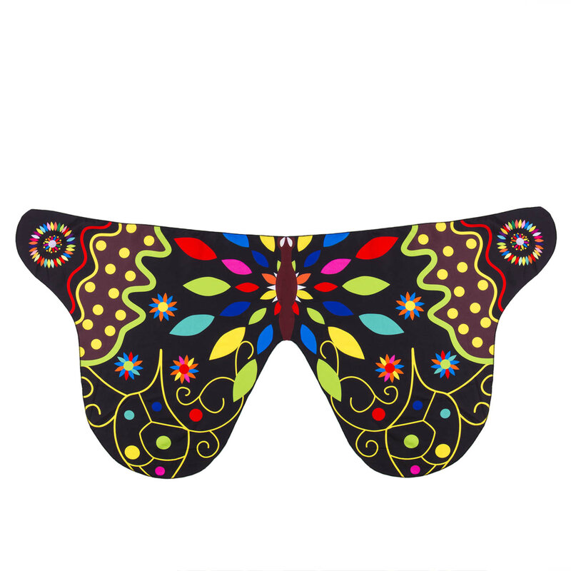 Chal con estampado de alas de mariposa para mujer, 7 colores, bonito, novedad, bufandas, disfraz de alas, ropa de actuación de carnaval