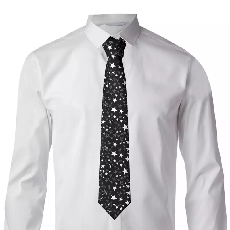 Night Starry Tie Sky Simple Graphic Neck Ties Retro Trendy Collar Tie Men Leisure Necktie Accessories