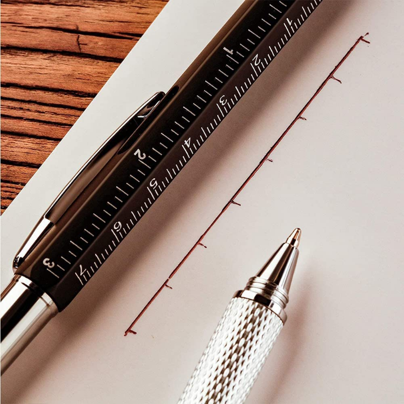 Multifunktion aler kapazitiver Stift mit Schrauben dreher Wasserwaage Kugelschreiber Handy Bildschirm Touch Gadgets Bauwerk zeuge
