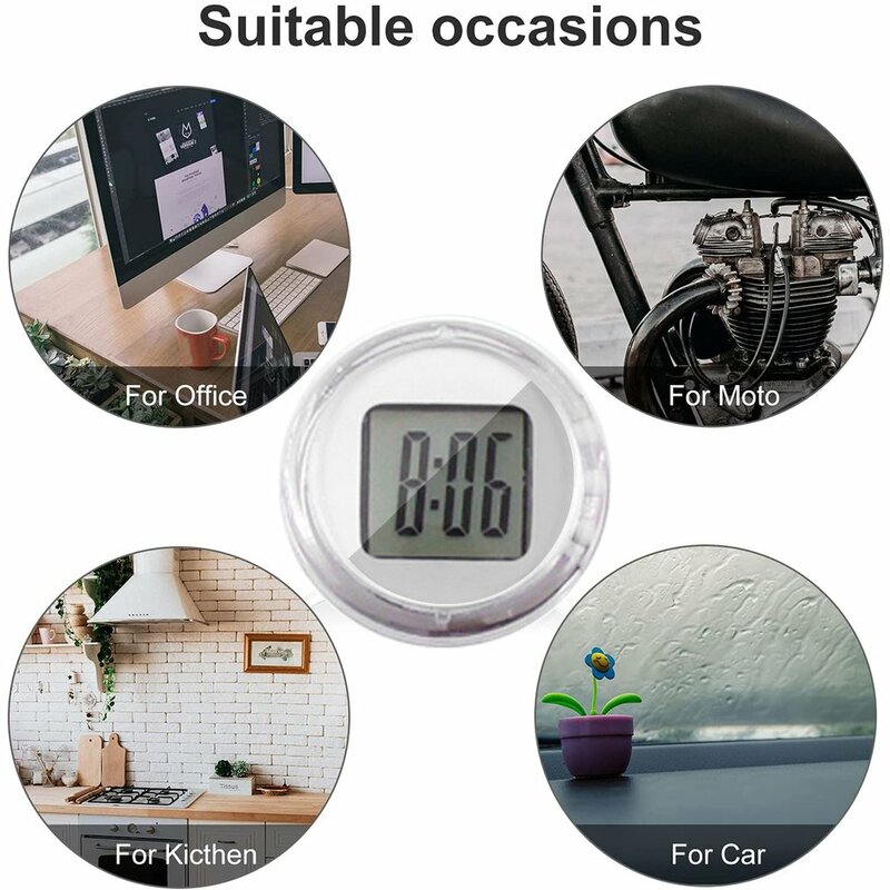 Mini relojes digitales para motocicleta y bicicleta, reloj de montaje para Moto, resistente al agua, con cronómetro, accesorio para coche, 1 unidad