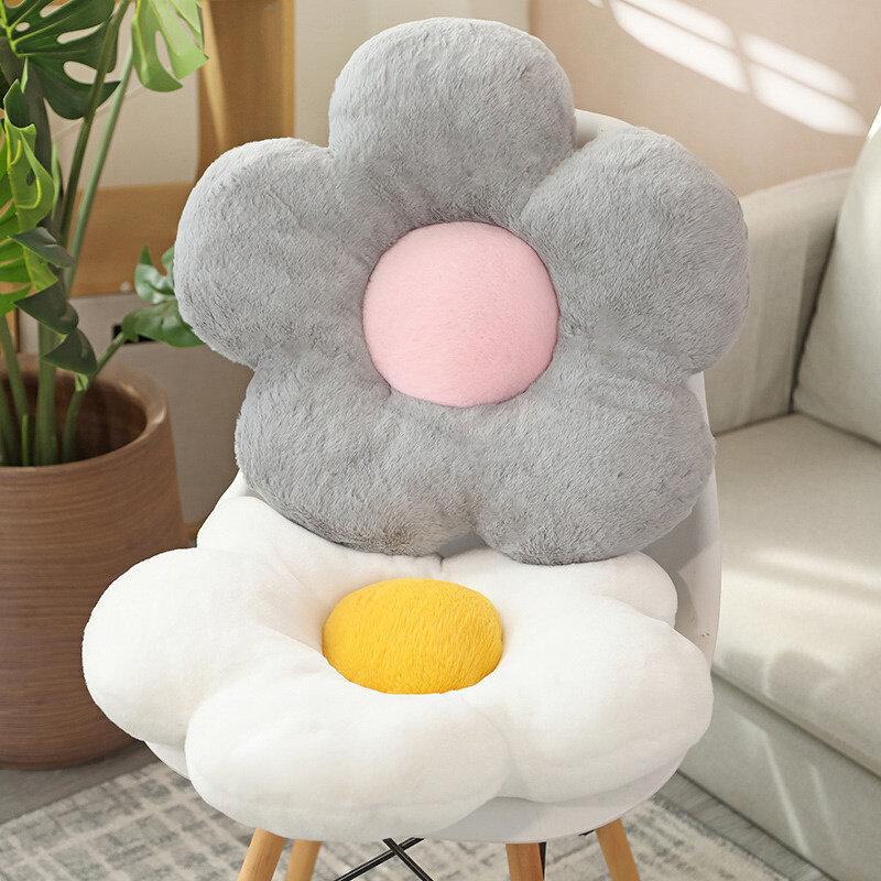 Nordic Style Cute 45cm Plush Flower Cushion Soft Stuffed Flower Floor Chair Plushie Throw Pillow Soft Bed Sofa Decor Gift Kids