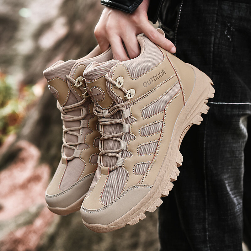 Ankle Boots de caminhada ao ar livre para homens, sapatos de combate militar tático, botas leves antiderrapantes do deserto, moda, outono