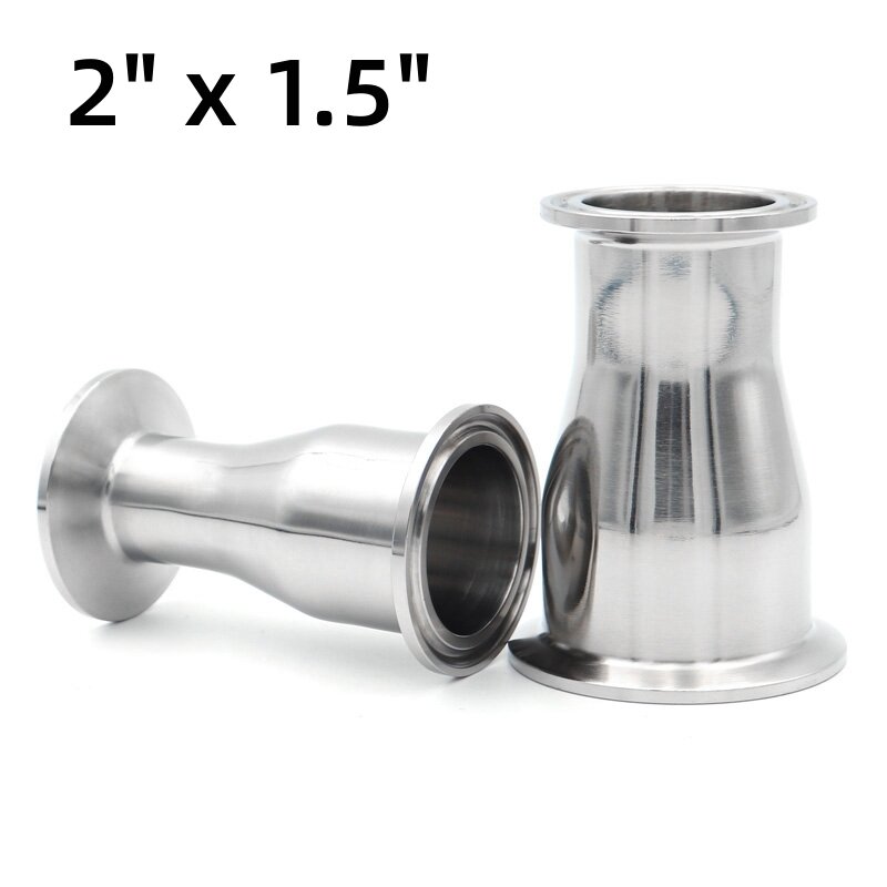 2"x 1.5" Tri Clamp Reducer SS304/316L  Sanitary Stainless Steel Pipe Fittings 38 51mm Homebrew 50.5 64mm Clean Polish