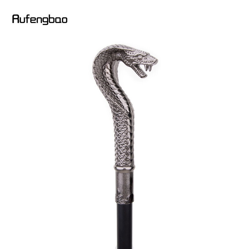 Silver Luxury Snake Handle Walking Stick with Hidden Plate Self Defense Fashion Cane Plate Cosplay Crosier Stick 93cm