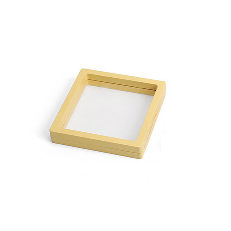 Transparent Jewelry Display Box Case Ring Necklace Bracelet Organized 3D Floating Square Frame Storage Collection Accessories