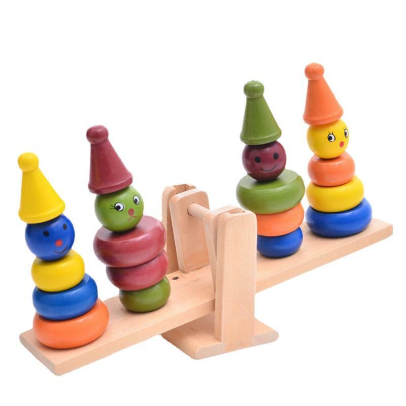 Planche d'équilibre en bois pour bébé, blocs à empiler, jouets de développement Montessori dos