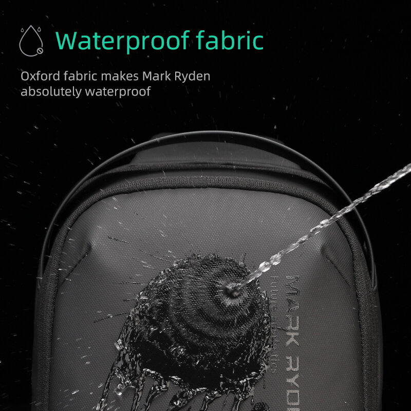 Mark Ryden-Bolso de hombro para hombre, bolsa de pecho deportiva repelente al agua, antirrobo, bandolera con carga USB