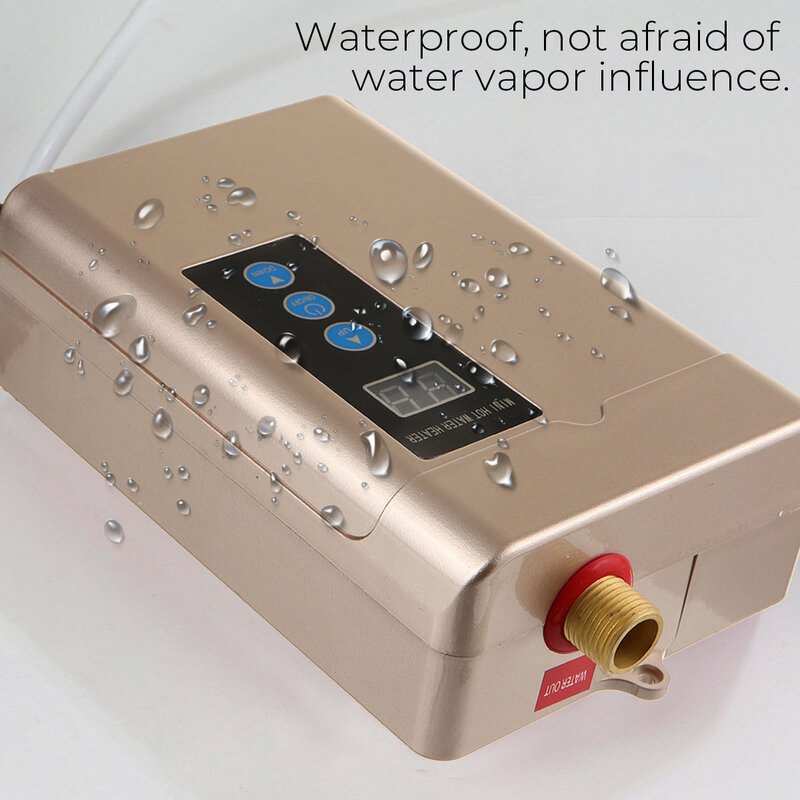 4000/3000W 110V/220V ไฟฟ้า Tankless เครื่องทำน้ำอุ่นห้องน้ำอุ่นก๊อกน้ำสำหรับห้องครัวอ่างล้างจาน Thermostat ความร้อน