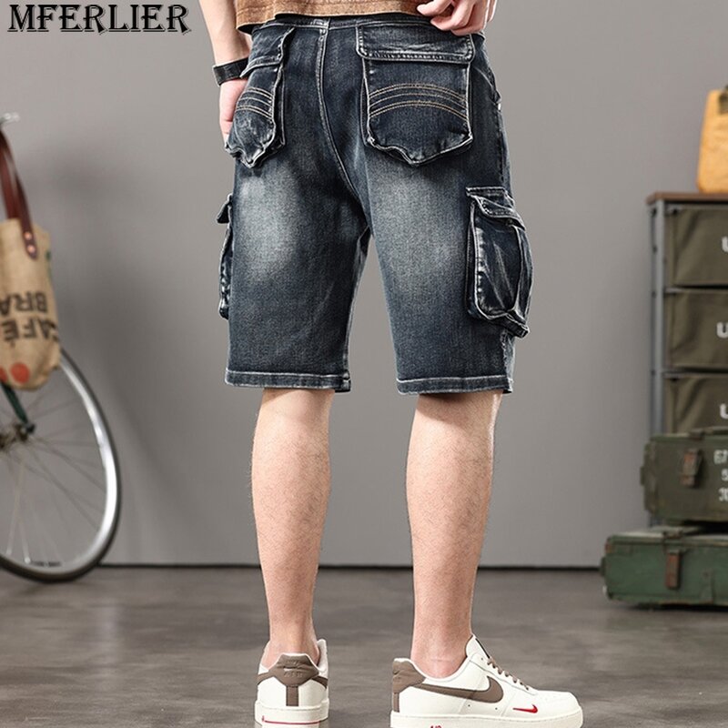 Plus Szie 44 Denim Shorts Heren Zomer Jeans Shorts Baggy Cargo Shorts Mode Streetwear Korte Broek Mannen Grote Maat