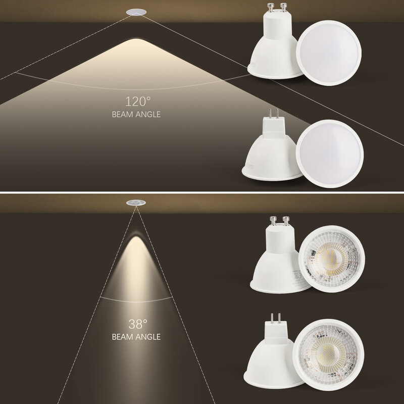 1-10 pces gu10 mr16 gu5.3 lâmpada led spotlight bulbo 38 /120 graus lampara 220v bombillas led mr16 lampada luz de ponto 3w 5w 6w 7w 8w