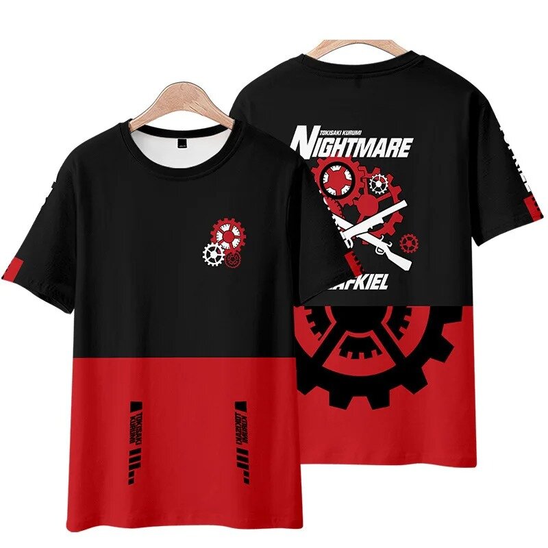 Camiseta de anime japonés data um ao vivo 3d, camisa de dos hombres, ropa de calle gráfica, manga corta grabada