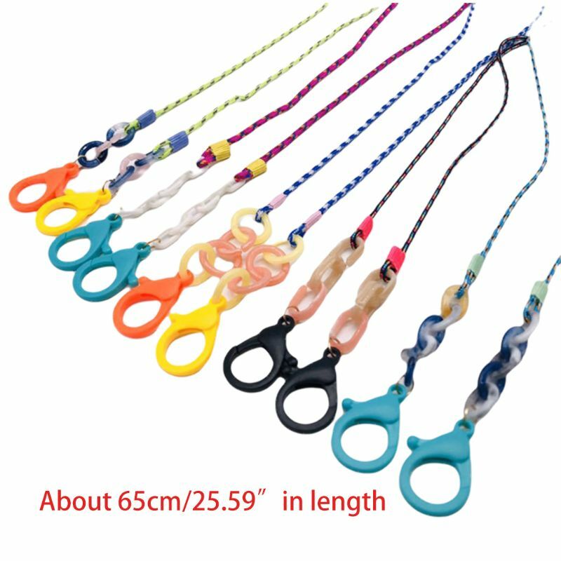 1/5Pcs Face Mask Anti-Lost Leash Lanyard Multicolored Weave Nylon Handy Mouth Cover Holder Hanger Rest Ear Necklace
