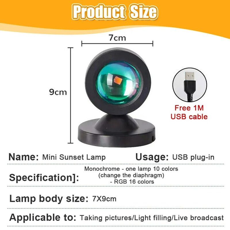 Lampu malam proyektor Led Mini USB, lampu malam proyektor Mini 16 warna saklar suasana pelangi rumah kamar tidur latar belakang hadiah dekorasi dinding