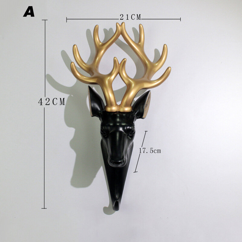 Животное голова оленя крючок для пальто клейкая вешалка декоративная настенная вешалка для ключей с рогами украшение дома