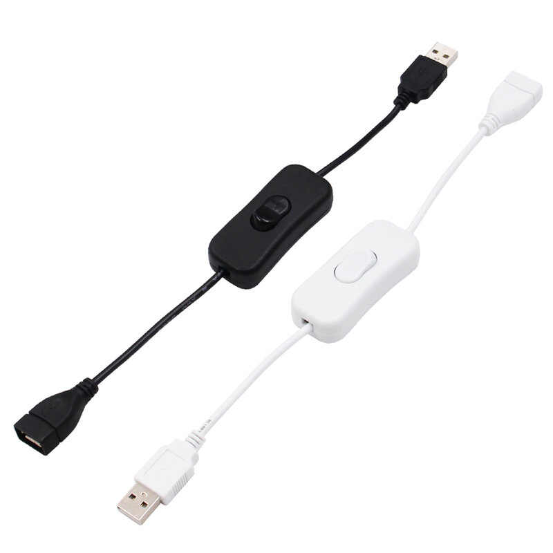 Kabel USB 30cm dengan sakelar ON/OFF kabel ekstensi Toggle untuk lampu USB kipas catu daya garis adaptor penjualan laris tahan lama