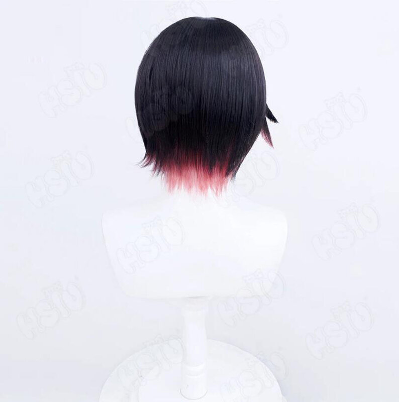 Ellen Joe-Peluca de fibra sintética para Cosplay, cabellera corta de color negro, rojo oscuro, zona Zero