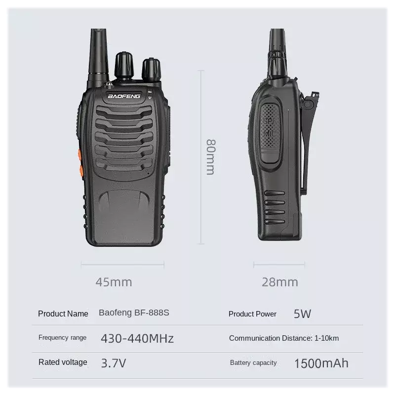 Baofeng-BF-888S-walkie-talkie inalámbrico de alta potencia, Radio FM 2024 Mini, para exteriores, hoteles, obras de construcción