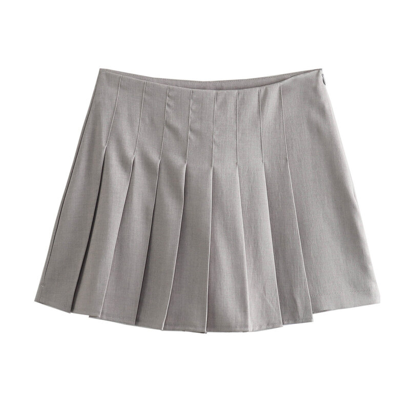 set woman 2 pieces2024 Fashion Patch pocket short coat Female +Wide pleated trousers skirt Women's suit