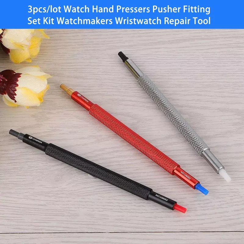 3pcs/lot Watch Hand Pressers Pusher Fitting Set Kit Watchmakers Wristwatch Repair Tool Watch Needle Press  Hand Tool Sets