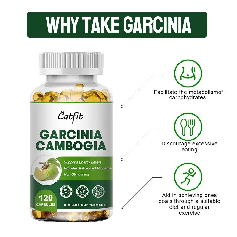 Catfit-cápsulas de extracto de Garcinia Cambogia, quemador de grasa, celulitis, planta Natural, producto para perder peso, sin efectos secundarios, Slime, 95%