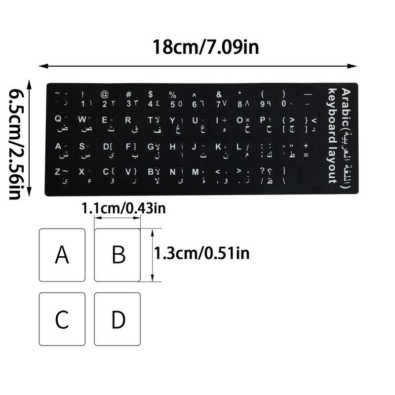 Cubierta estándar de larga duración para teclado, pegatinas de idioma ruso, diseño de letras para ordenador portátil de botón, accesorios