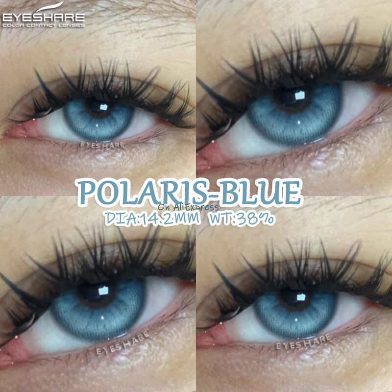 Eyeshare คอนแทคเลนส์สีใหม่สำหรับดวงตาแฟชั่นบลูคอนแทคเลนส์เลนส์สีน้ำตาลเครื่องสำอางสบตาสีเขียวประจำปี2ชิ้น/คู่