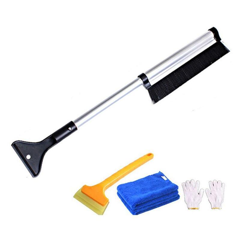 Car Windshield Ice Scraper Glass Winter Snow Brush Snow Steel Broom Accessories Remover Cleaner Wash Tool Stainless Extenda S8E8