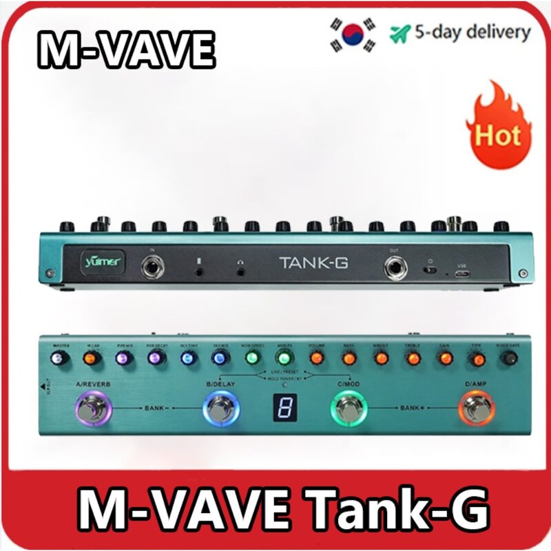 M-VAVE Tank-G For Guitar effect Multi-Effects Pedal Comes with speaker 9 Preamp Band EQ 8 IR Cab Slot3 Modulation/Delay/Reverb